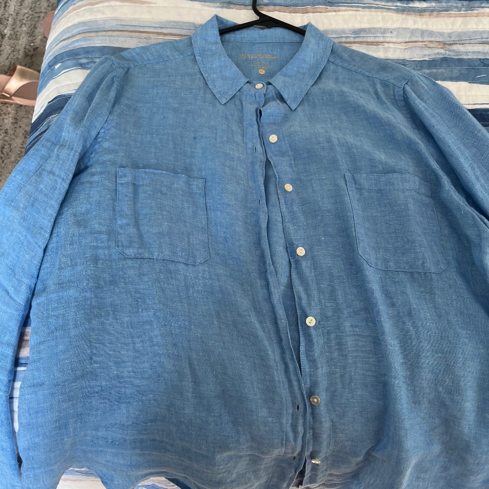 Lilly button down chambray blouse